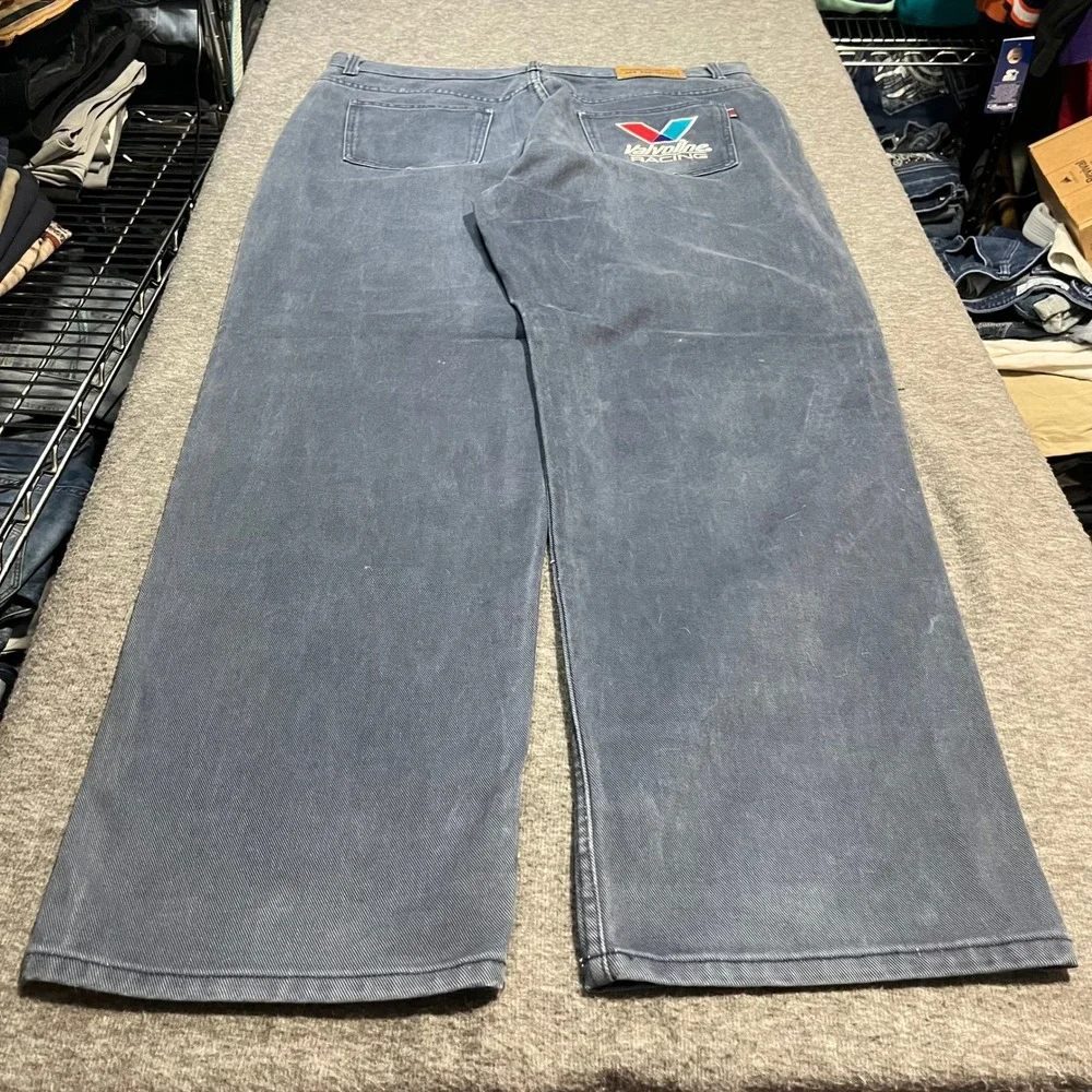 JH Design Valvoline Racing Jeans Mens 42x34 Baggy Y2K NASCAR Mark Martin Blue